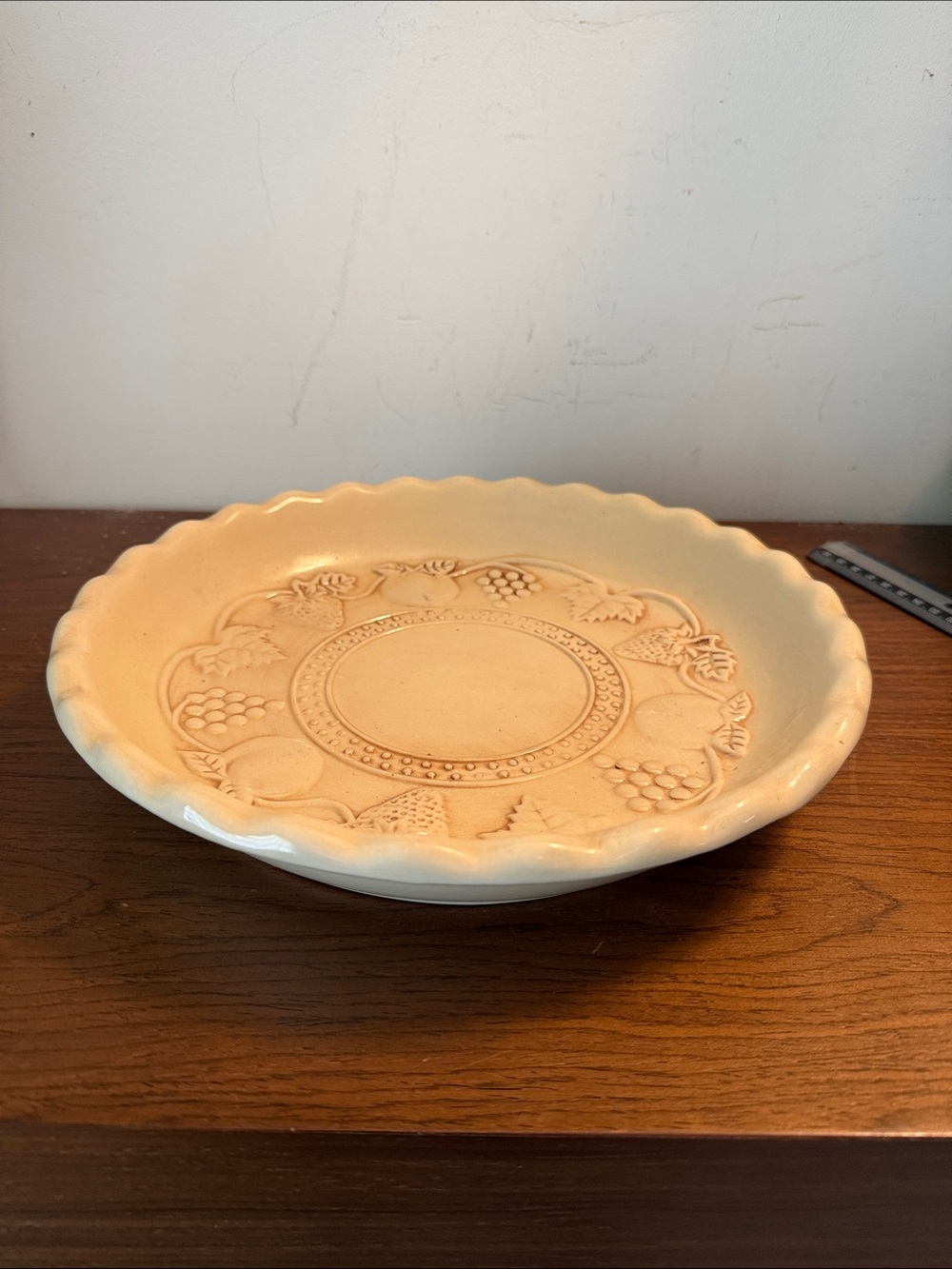 Fruit Embossed Stoneware Pie Plate